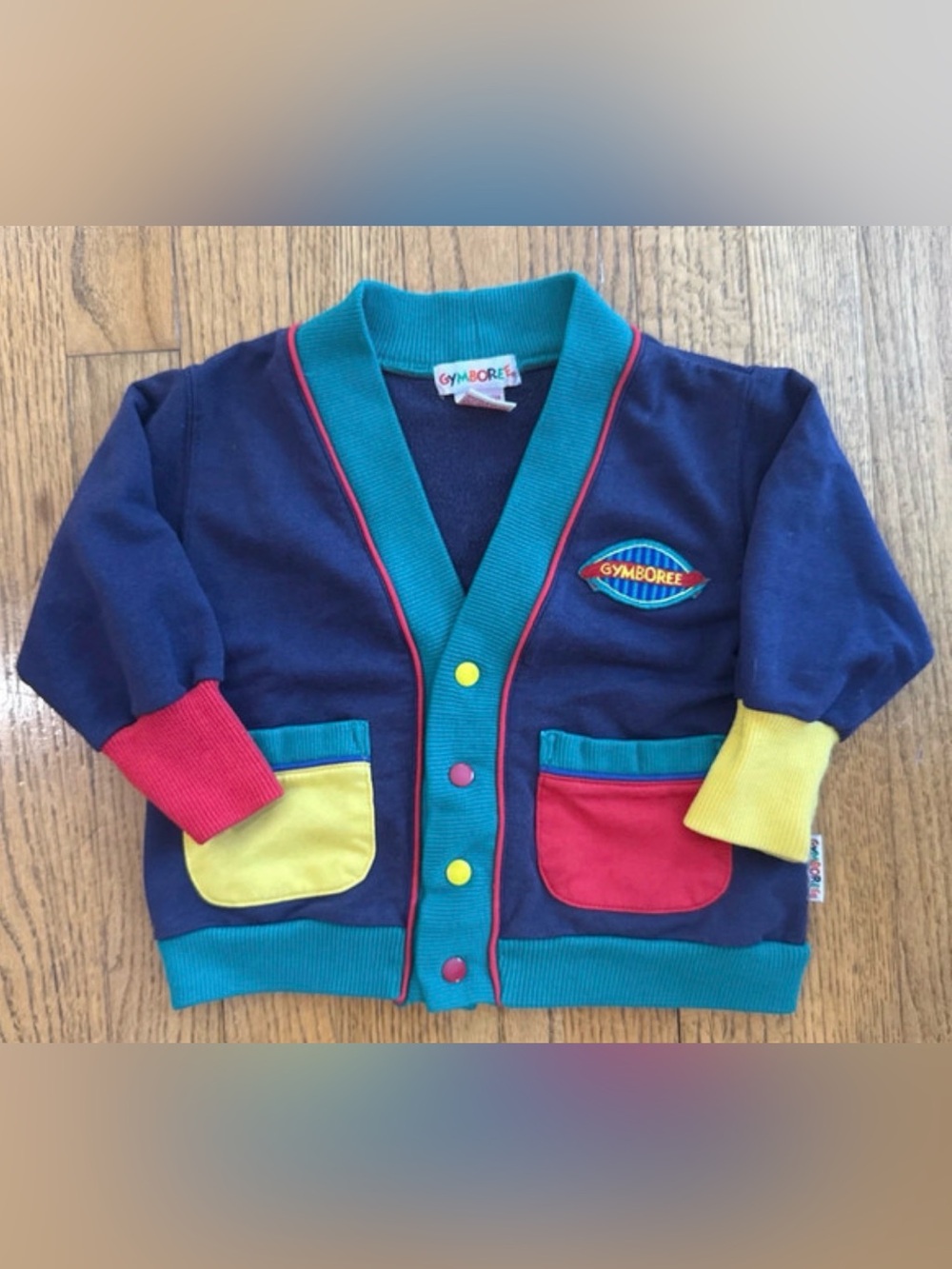 Vintage Gymboree Navy Jacket with Teal Trim and Red Piping XS 4/5 Year